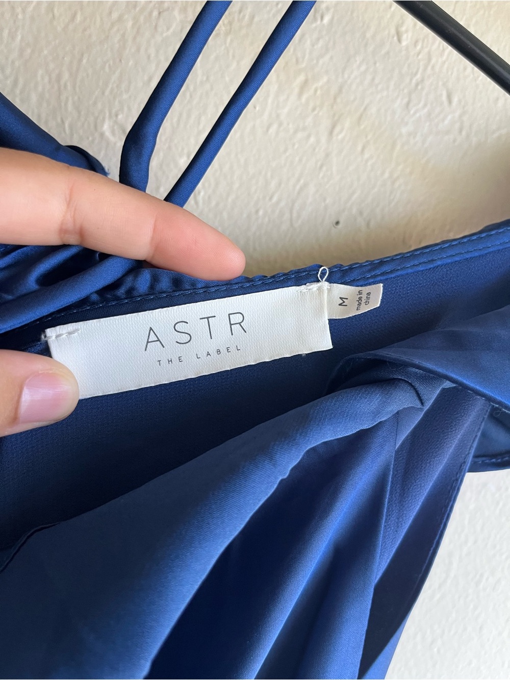 Astr Royal Blue Ruffle V-Neck High-Low Dress - Picture 4 of 5